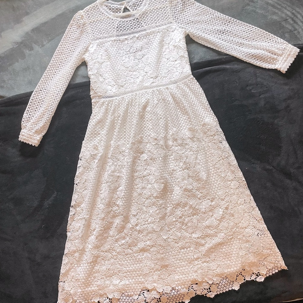 BHLDN Edina dress, ivory, size 16